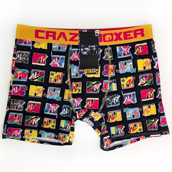 Crazy Boxer Underwear & Socks Mtv Retro 9s Tv Crazy Boxer Briefs
